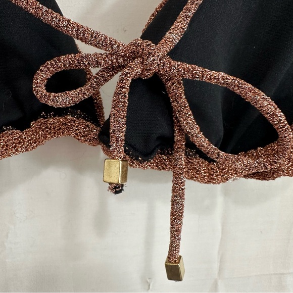 Women’s Metallic Brown Triangle Bikini Top - Picture 6 of 11